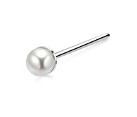 3mm Pearl Silver Straight Nose Stud NSKA-149p